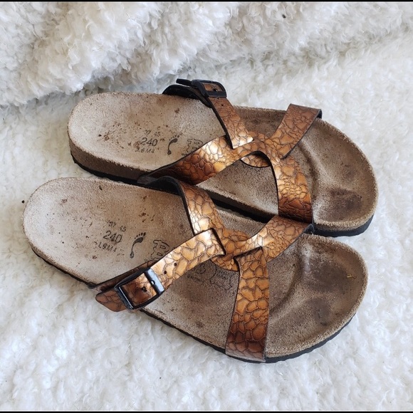 Birkenstock Birkis Copper Embossed Twisted Stap - Picture 2 of 4